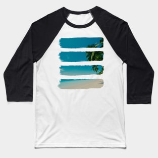 Line art Hawaii Beach Surfer Vacationers beach and sea Baseball T-Shirt